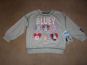 NEW, BLUEY TODDLER LIGHT GRAY LIGHTWEIGHT SWEATSHIRT, SIZE 5T - Picture 1 of 4