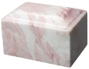 Urna funeraria de cremación de mármol cultivado rosa toscano pequeña/sakeepsake 2 pulgadas cúbicas - Imagen 1 de 3