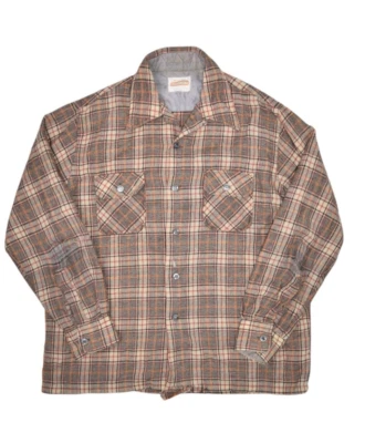 Vintage Kentfield Shirt Mens L Wool Flannel Loop Collar Woodsman Plaid Button Up - Image 1 of 4