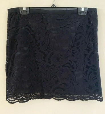 DALIA COLLECTION LINED SKIRT  BLACK  ZIPPER IN BACK  SIZE 10 - Image 1 of 2