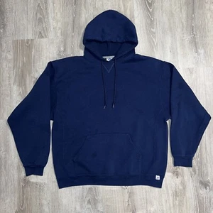 Y2K Russell Athletic Sweatshirt Erwachsene Blau XL Blanko Pullover Hoodie - Bild 1 von 5