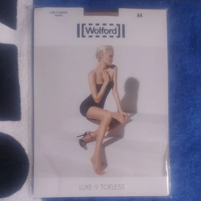 Medias Wolford Luxe 9 Toeless, talla mediana en Gobi Foto 1 de 4