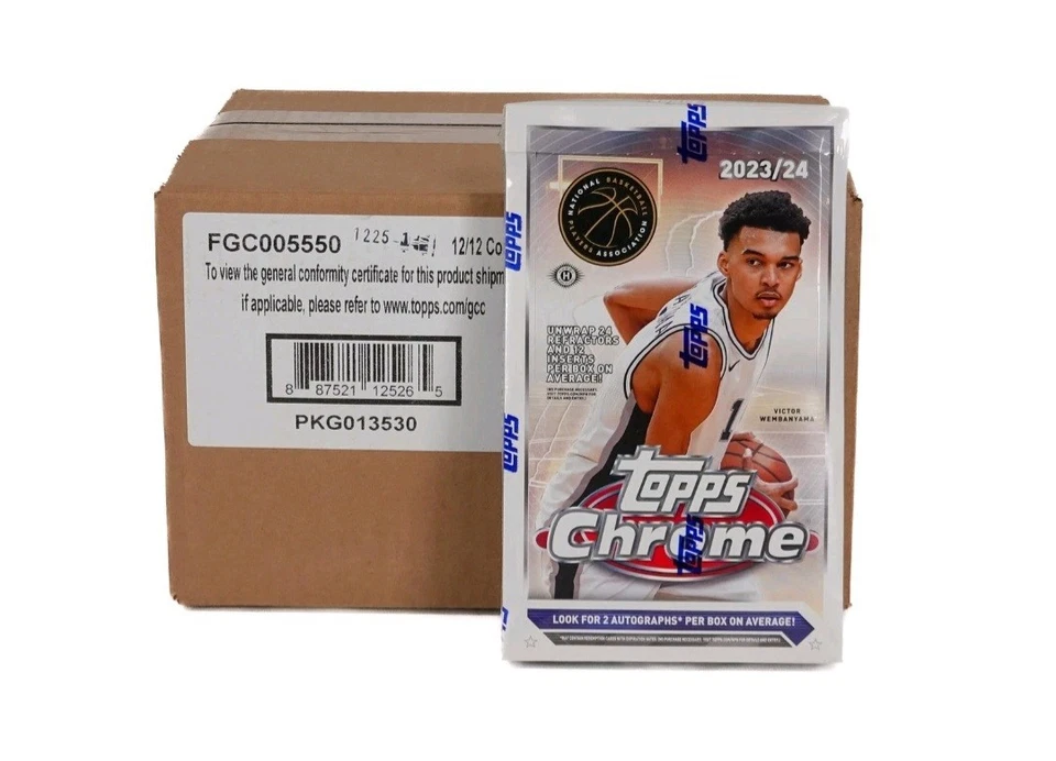 2023/24 TOPPS CHROME BASKETBALL HOBBY 12-BOX CASE