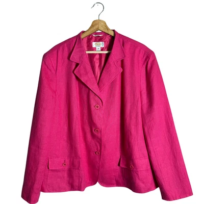 Talbots Irish Linen Blazer Suit Jacket Women's 18W Pink Career Interview Classic - Image 1 of 4