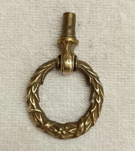 ANTIKE MESSINGGUSS SCHUBLADE, SCHREIBTISCH, SCHRANK, SCHRANK TROPFEN RINGZUG, KRANZ DESIGN - Bild 1 von 5