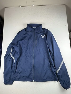 Jaqueta masculina corta-vento força aérea dos EUA zíper completo tamanho grande poliéster regular  - Imagem 1 de 4