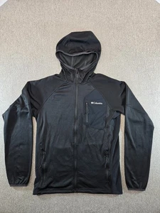 Columbia Sportswear Men’s Black Hooded Grid Fleece Jacket Size Small - Picture 1 of 8