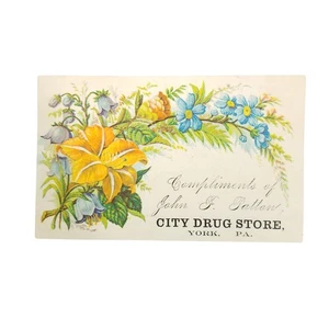 Victorian Trade Ad Card John F Patton City Drug Store York PA Poultry Powder - Picture 1 of 4