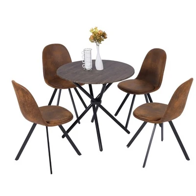 Homy Casa Dining Set Threshold Chair Set of 4,Round Dining Table, Mid-Century - Image 1 of 4