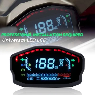  Water Temp Gauge Motorcycle Speedometer Temperature Odometer Digital LCD - image 1 of 4