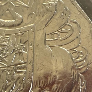2014 50c Error Coin Crop Circle aUNC 50 Fifty Cent Chipped Die Chip Crack - Picture 1 of 5