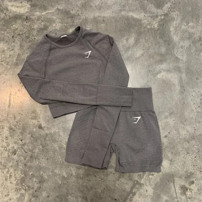 Conjunto de 2 Pantalones Cortos Cortos Gymshark Vital Sin Costuras XS Gris Gimnasio Elastizado Para Mujer’s Foto 1 de 4