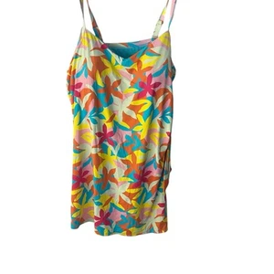 Lands’ End Swim Dress Swimsuit Womens Plus 26W Green Floral Print - Picture 1 of 11