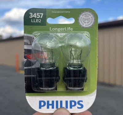 Philips LongerLife 3457 27/8W Two Bulbs Brake Stop Tail Park Replacement DOT - Image 1 of 2