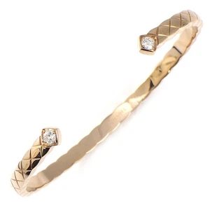 CHANEL Bangle Coco Crush Open Narrow Bracelet Diamond 750 Beige Gold #XS - Picture 1 of 7
