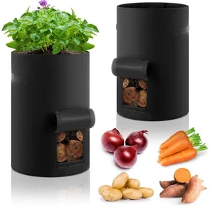 2 Pack 30 Gallon Potato Grow Bags with Harvest Window, Durable Garden Planter... - Picture 1 of 6