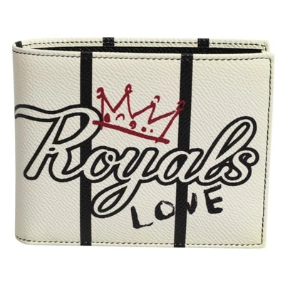 DOLCE & GABBANA Wallet White Leather DG Crown Royals Bifold Card Holder RRP $420 - image 1 of 4