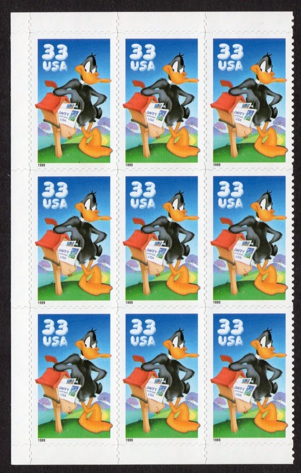 Scott #3306 Daffy Duck Half Sheet of 9 Stamps - MNH PC#8 - Image 1 of 1