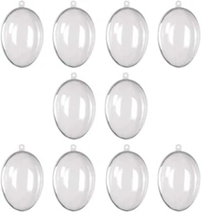 10x Clear Plastic Ball Baubles Sphere Fillable Christmas Ornament Craft Gift Box - Picture 1 of 12