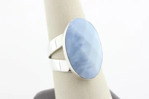 Jay King DTR Mine Finds Sterling Silver Faceted Light Blue Oval Stone Ring - 10 - Picture 1 of 7