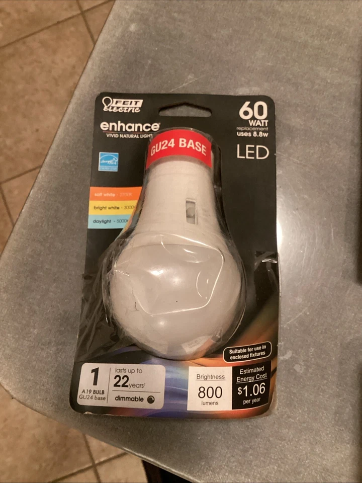 Feit 60-Watt Equiv A19 Dimmable GU24 Base CEC Color Changing LED Light 8.8w 60w - Image 1 of 1