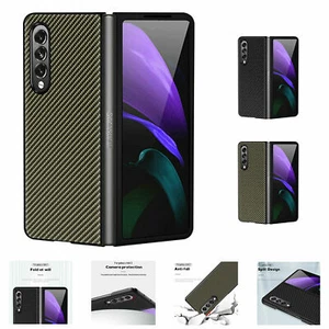 Case Shockproof For Samsung Galaxy Z Fold3 5G Carbon Fiber Protective Hard Cover - Picture 1 of 13