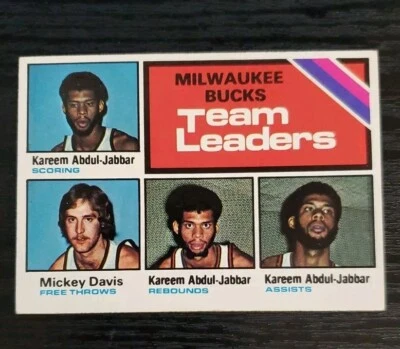 1975 Topps #126 Kareem Abdul-Jabbar Bucks Leaders - Image 1 of 2