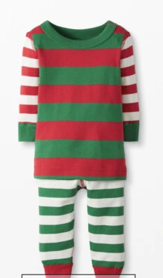 Nuevo con etiquetas Hanna Andersson Holiday Christmas Long John PJ conjunto de pijama 130 (talla 8) Foto 1 de 3
