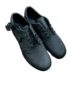 Para Hombres Polo Ralph Lauren Zapatillas Zapatos Faxon Bajo Denim Gris/Negro Talla 9.5 Con Cordones - Imagen 1 de 5