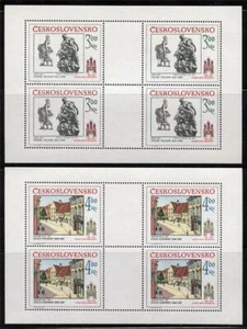 CZECHOSLOVAKIA 1983 BRATISLAVA CASTLE x2 S/S #2478-79 PAINTINGS, SCULPTURE MNH - Picture 1 of 1