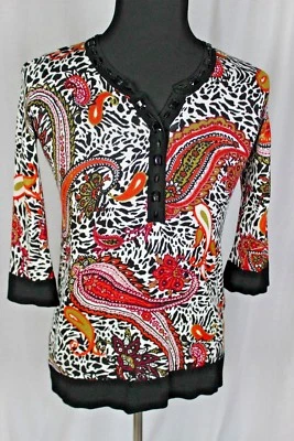 Blusa Camisa Top Para Mujer Joseph A Tejida Cachemira con Mangas 3/4 Talla M Foto 1 de 4