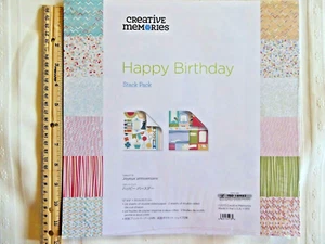 Creative Memories 12x12" HAPPY BIRTHDAY 24pc Stack Pack Paper Scrapbook +Die Cut - Picture 1 of 7