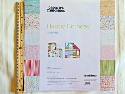Creative Memories 12x12" HAPPY BIRTHDAY 24pc Stack Pack Paper Scrapbook +Die Cut - Image 1 of 4