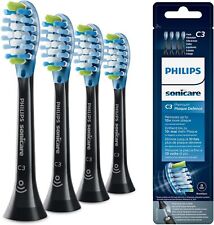 4x Black Philips Sonicare C3 Optimal Premium Plaque Brush Head -Sonic Toothbrush