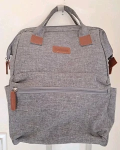 Lokass Rucksack Wickeltasche Buch Laptop Freizeit grau Denim Look Style mit Etikett (G - Bild 1 von 4