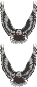 Aufkleber Adler silber 2er-Set 145 x 70 mm  Sticker Tattoo Auto - Bild 1 von 1