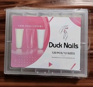 Krofaue Duck Nail Tips XXL Full Cover Duck Nails 120 Stück 12 Größen - Bild 1 von 4