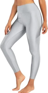 Sghenr Women's High Waisted Tummy Control Shiny Yoga Legging Pants - Silver - S - Picture 1 of 3