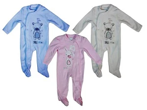 Baby Boys & Girls Fleece Sleepsuit / All in One - Blue / Pink /Cream - Picture 1 of 1