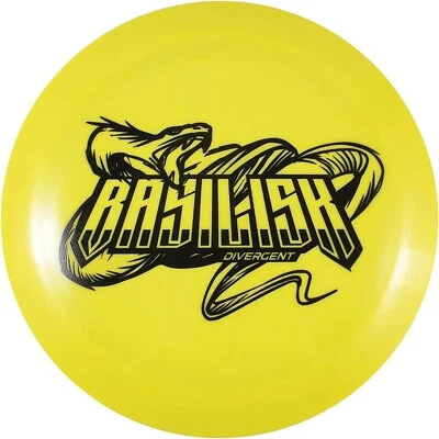 Divergent Discs Basilisk - Max Grip Plastic Disc Golf Distance Driver (Yellow) - Image 1 of 2