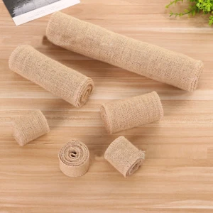 10m Natural Jute Hessian Burlap Ribbon Wedding Floristry 2.5|5|10|15|30|50 cm - Picture 1 of 3