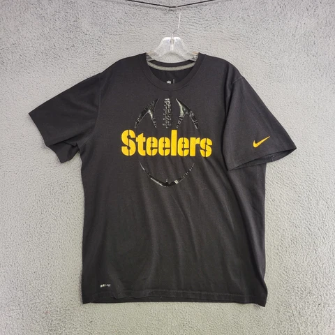 Pittsburgh Steelers Shirt Mens XL Extra Large Black Nike Short Sleeve T Shirt Cover