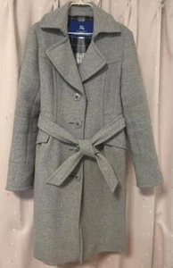 Burberry Blue Label Chesterfield Coat Angora Gray For Women Size 40/US:S Auth - Picture 1 of 22