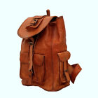 Men's 22"X10" Large Leather Backpack Sports Gym Rucksack Travel Shoulder Bag