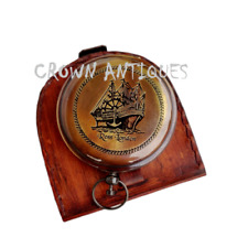Ross London Vintage Pocket Compass Brass Push Button Antique Compass Gift New