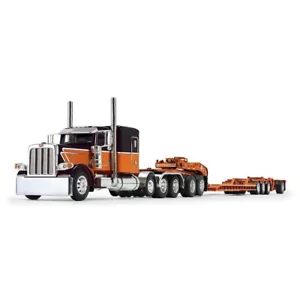 DCP / FIRST GEAR Peterbilt 389 w/Fontaine Magnitude Jeep & Stinger Black &Orange - Picture 1 of 1