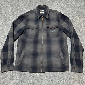 Superdry Jacke Herren groß blau kariert Baumwolle mit durchgehendem Reißverschluss Klappe Brusttasche - Bild 1 von 14