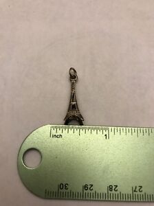 .925 Sterling Silver Eiffel Tower Parisian  Charm Pendant- Free Shipping
