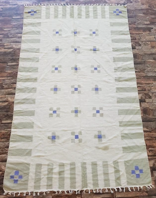 Alfombra de piso Kilim sueca tradicional hecha a mano vintage 183x114 cm Foto 1 de 4