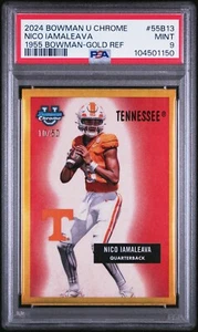 2024 Bowman U Chrome Nico Iamaleava 1955 Bowman Gold 10/50 PSA 9 Mint - Picture 1 of 2